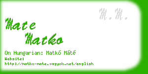 mate matko business card
